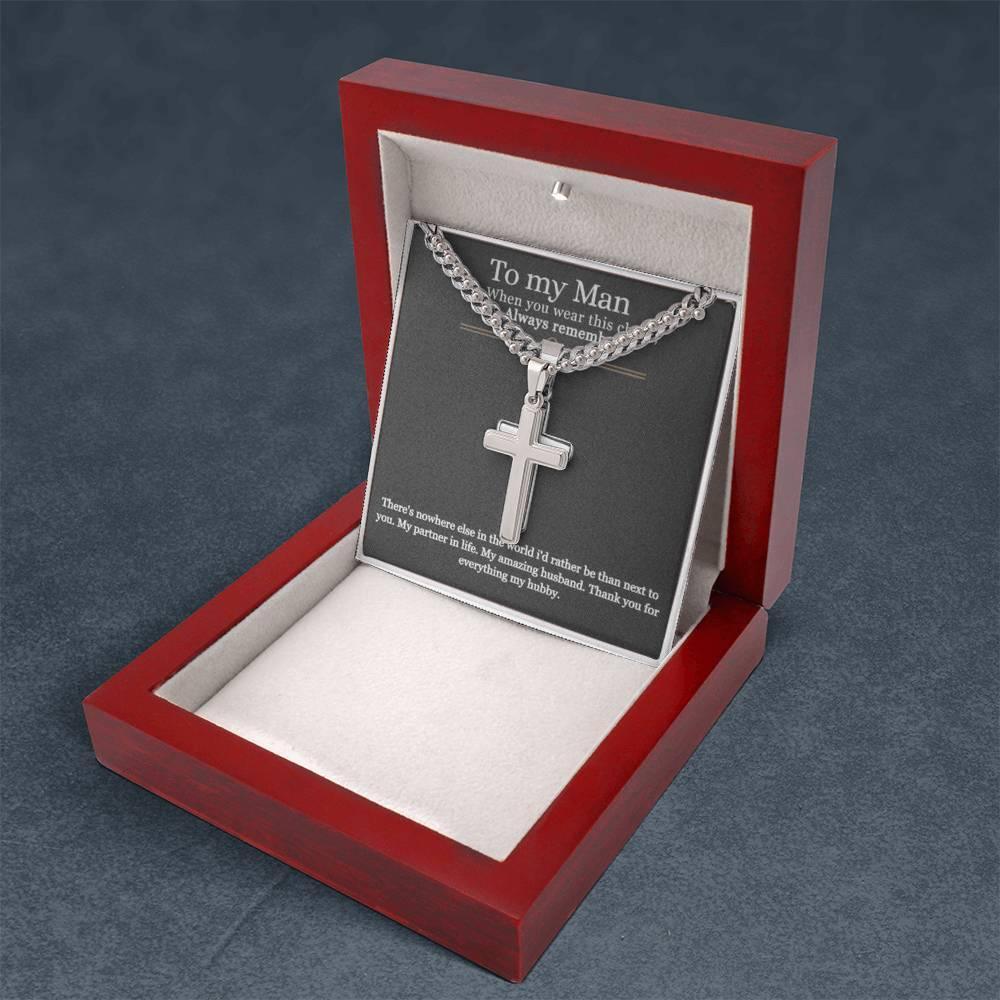 To My Husband - Always Remember - Cross Necklace - Prestige Shoppes