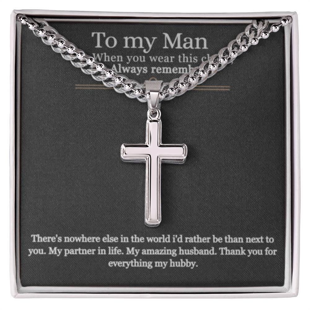 To My Husband - Always Remember - Cross Necklace - Prestige Shoppes