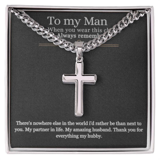 To My Husband - Always Remember - Cross Necklace - Prestige Shoppes