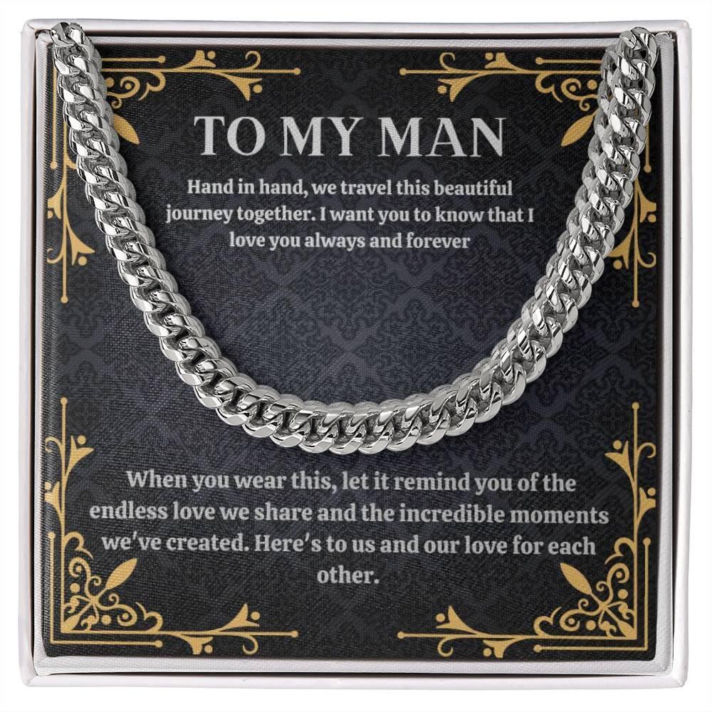 To My Man - Here's To Us - Cuban Chain - Prestige Shoppes