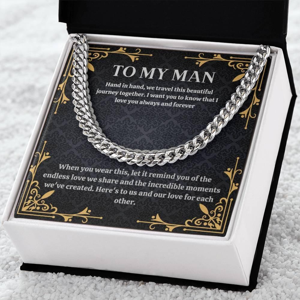 To My Man - Here's To Us - Cuban Chain - Prestige Shoppes