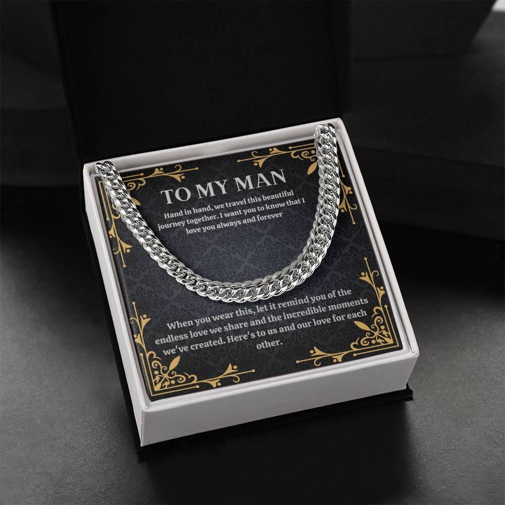 To My Man - Here's To Us - Cuban Chain - Prestige Shoppes