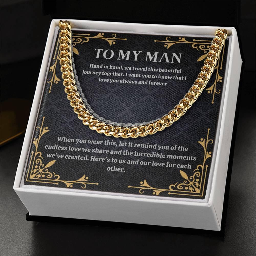 To My Man - Here's To Us - Cuban Chain - Prestige Shoppes
