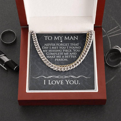 To My Man - The Day We Met - Cuban Link Chain - Prestige Shoppes