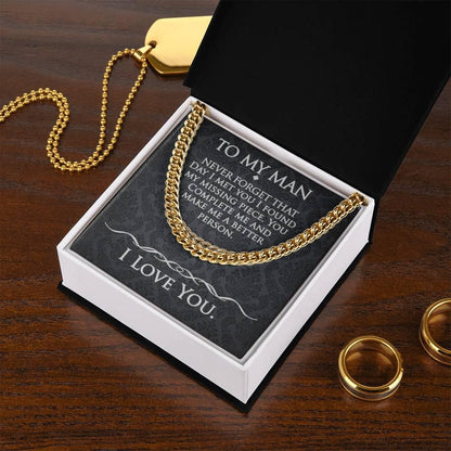 To My Man - The Day We Met - Cuban Link Chain - Prestige Shoppes